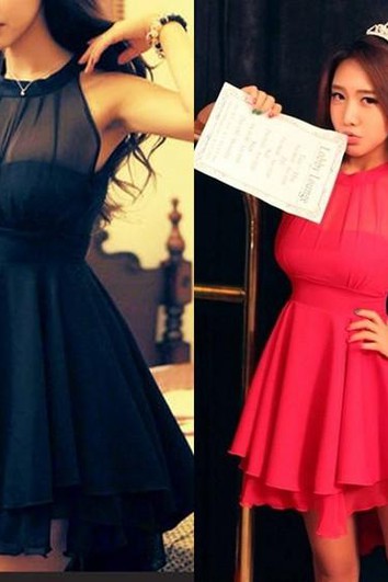 Elegante abito da ritorno a casa in chiffon alto in chiffon